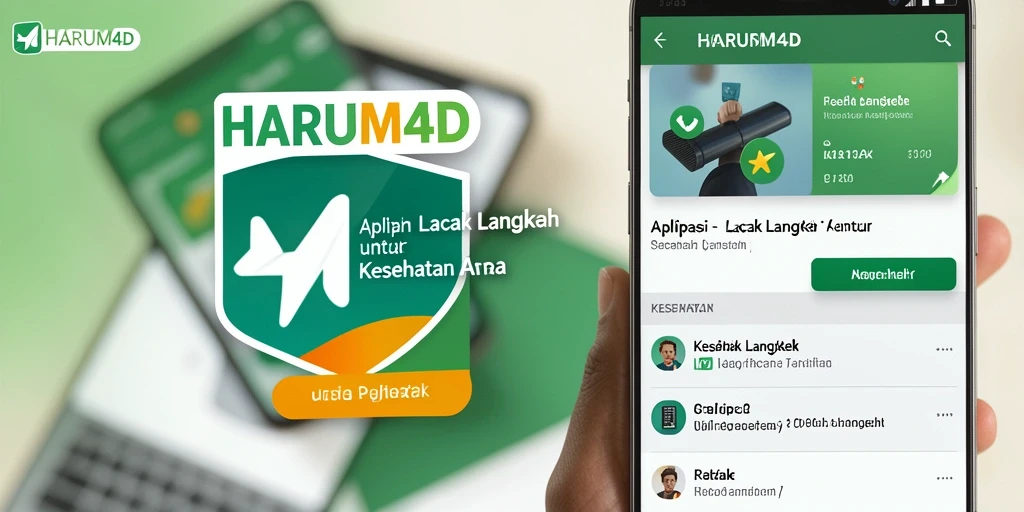 Tampilkan antarmuka utama aplikasi HARUM4D dengan fitur pelacakan langkah.