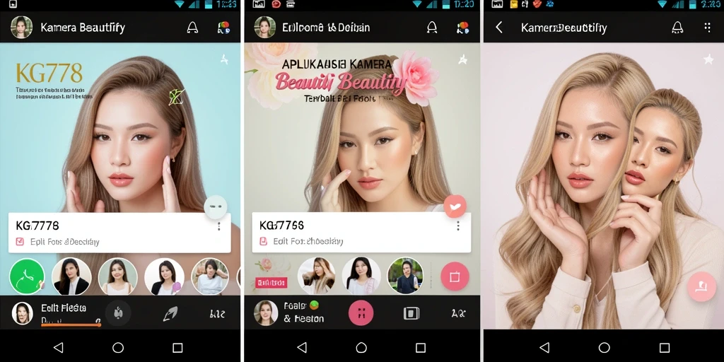 Tampilan antarmuka aplikasi KG778 yang user-friendly untuk kamera beautify.