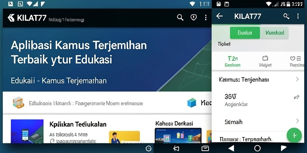 Antarmuka modern aplikasi KILAT77 untuk terjemahan bahasa.