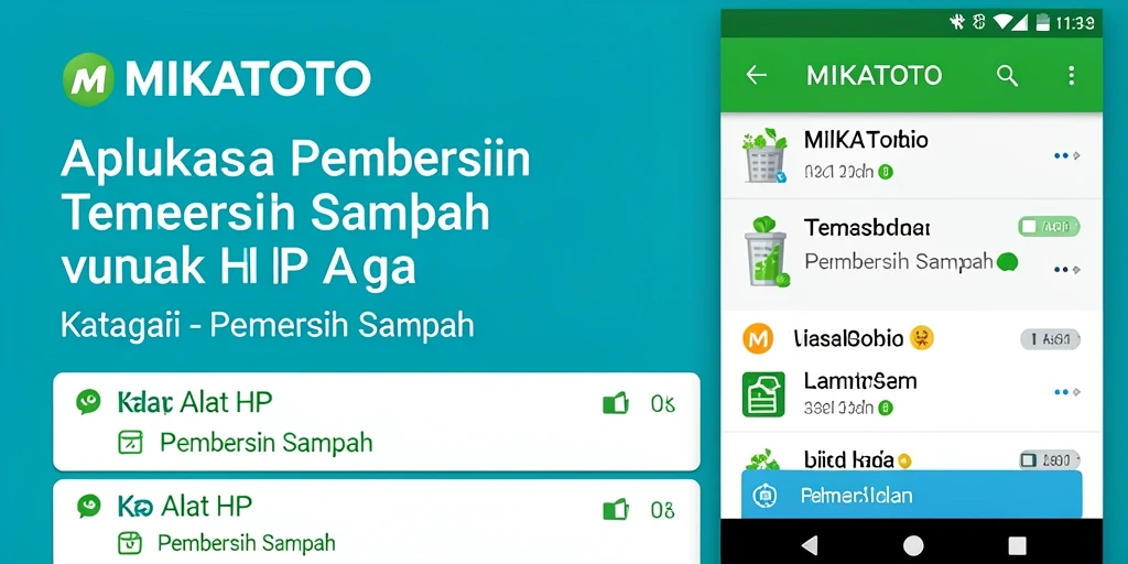 Antarmuka MIKATOTO menampilkan proses pembersihan file sampah yang sederhana.