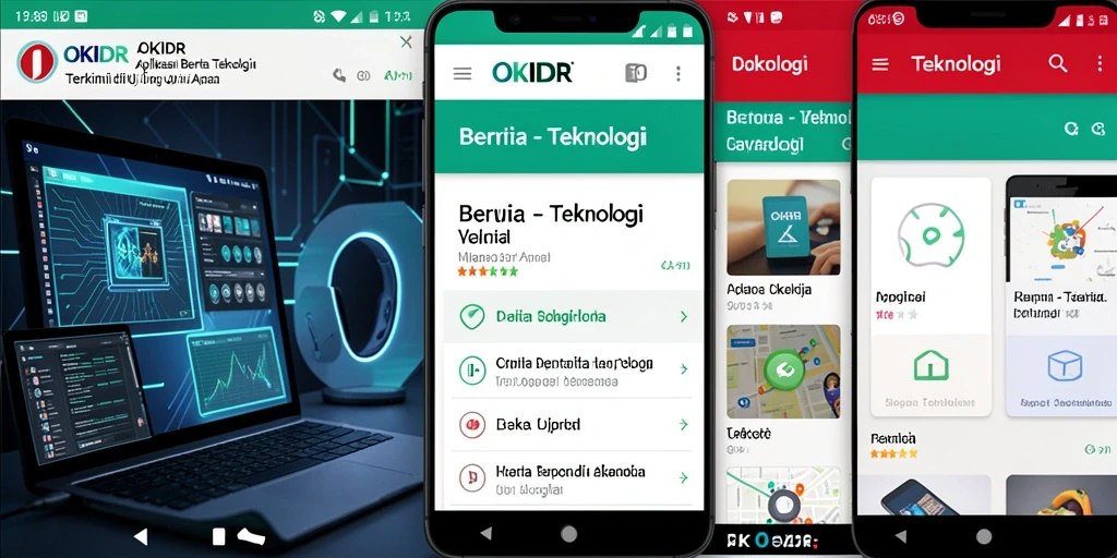 Tampilan antarmuka pengguna aplikasi OKIDR untuk berita teknologi.